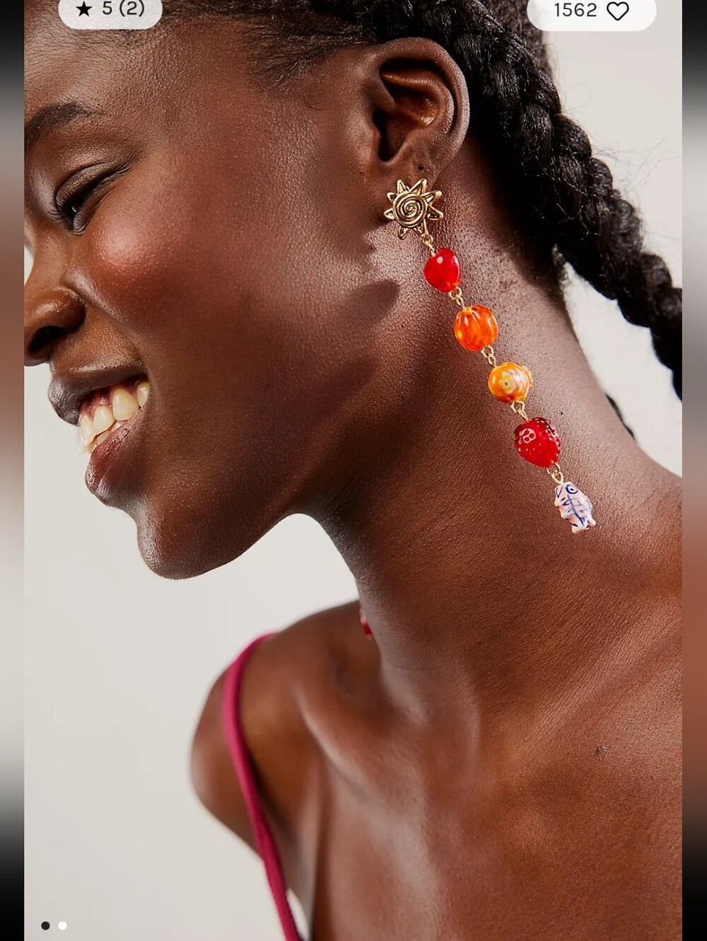 NWT! Free People, Euro Summer Dangles, Red/Rouge, MSRP $48